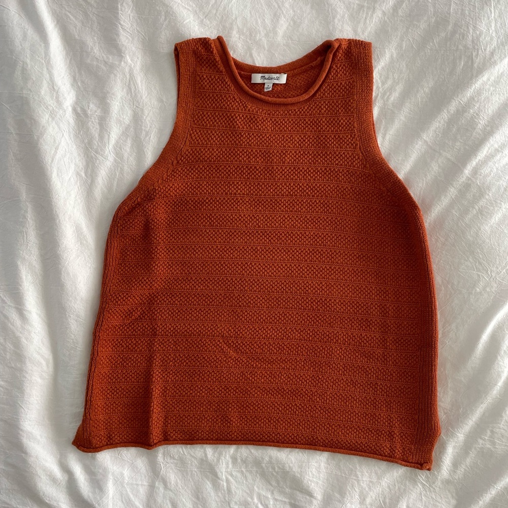 Burnt Orange Sweater Tank - EUC